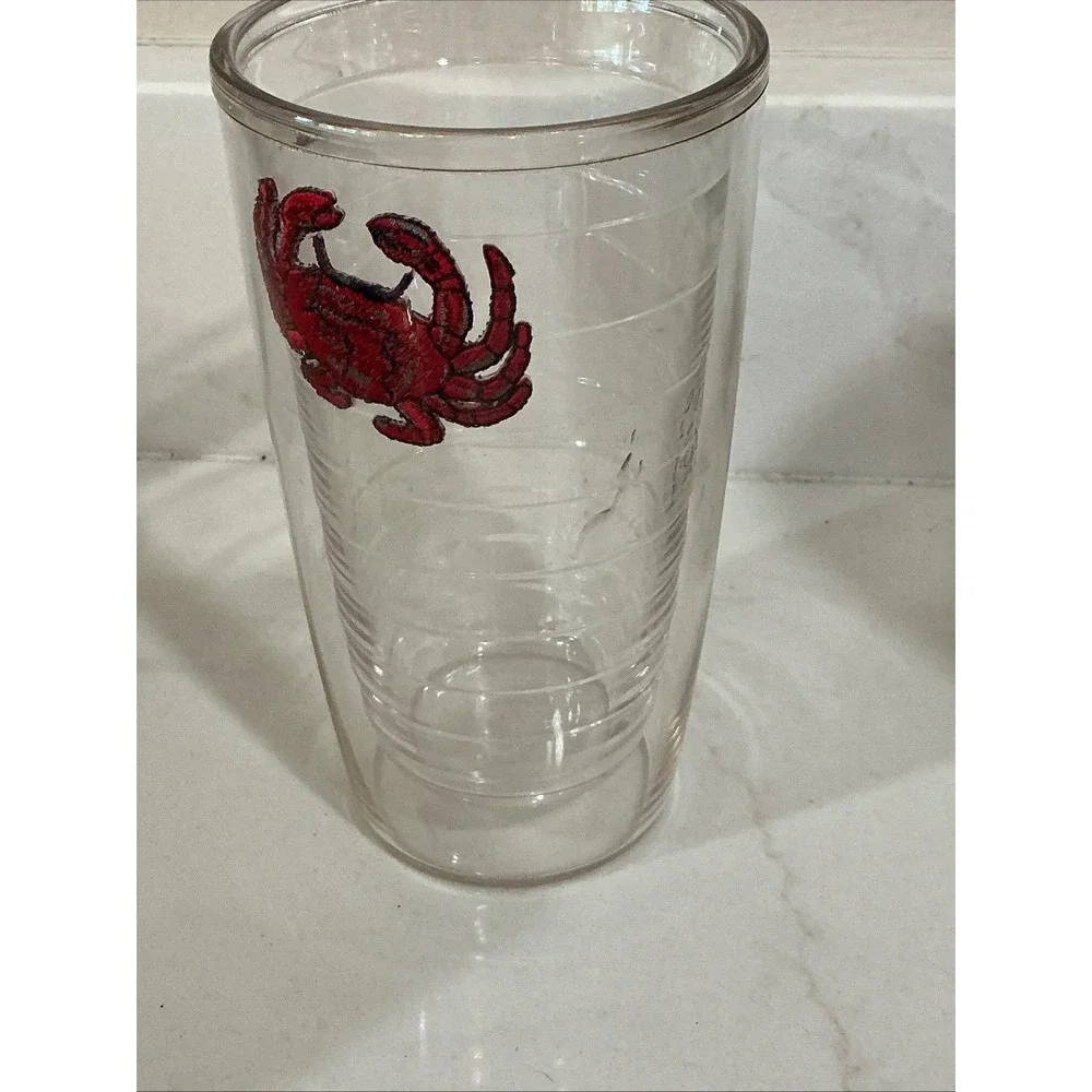 Tervis 16 oz Tumblers Lot of 5 Embroidered Red Crab Insulated Beach Lakehouse